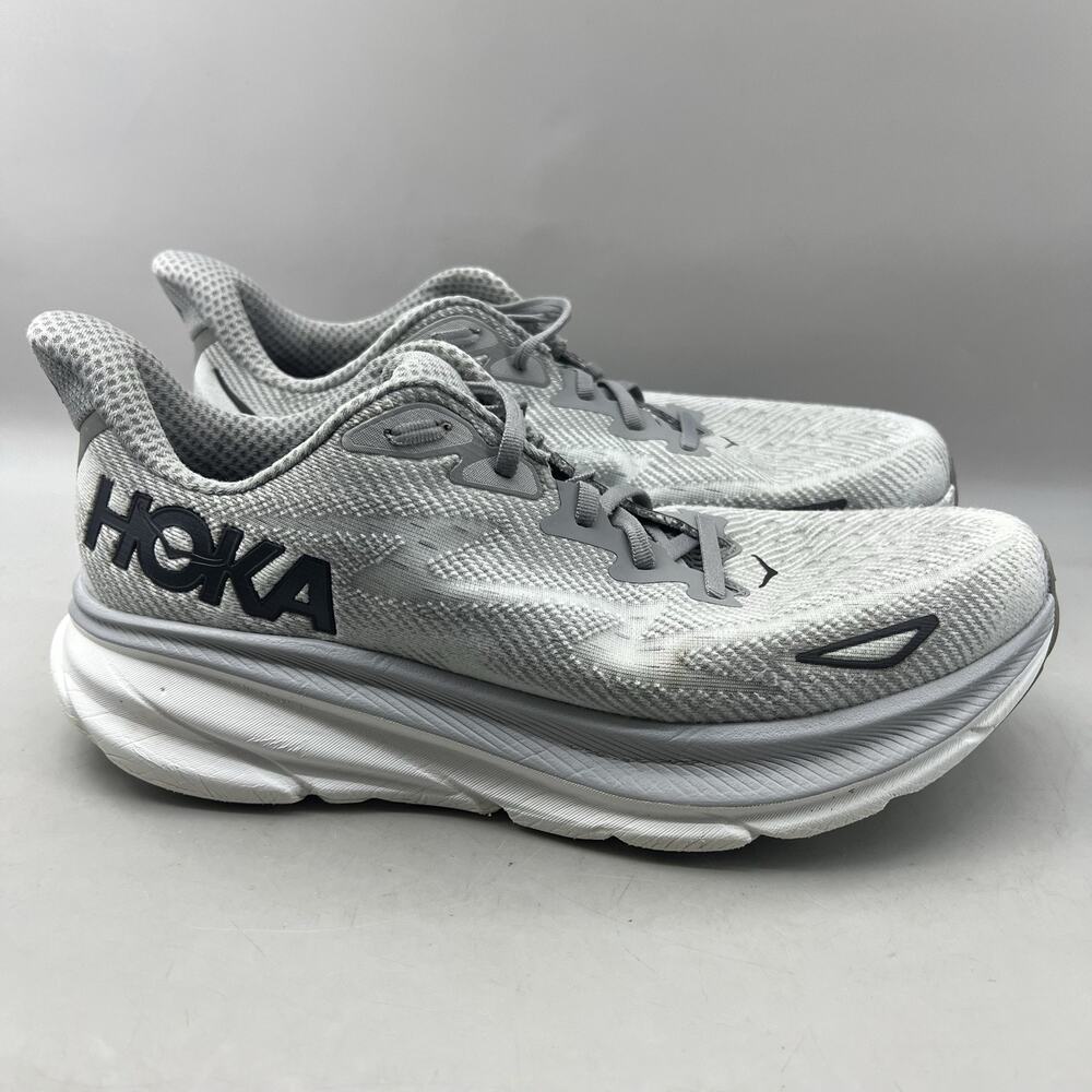 Hoka One One Clifton 9 Running Shoes Men Size 11 D Gray Mesh Comfort Sneakers